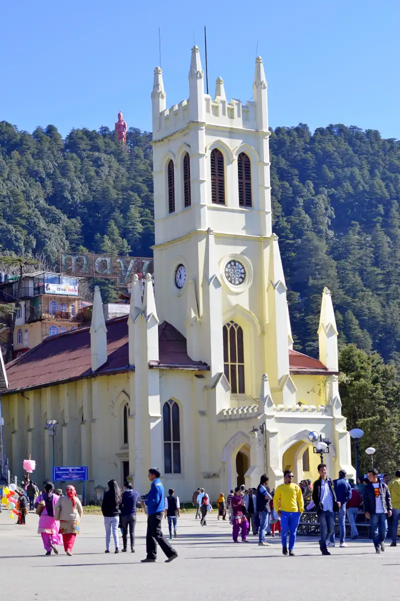 christ church at mall road in shimla